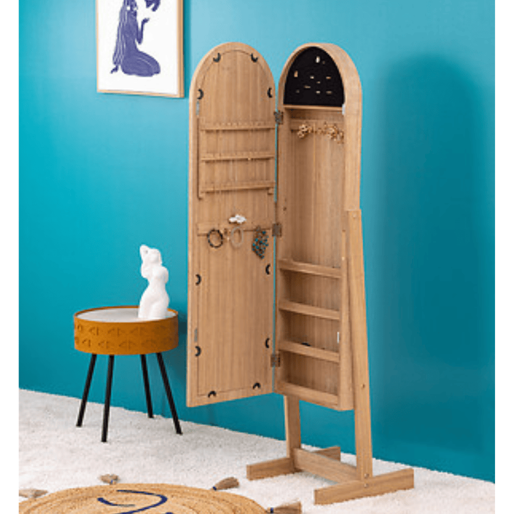 Armoire à Bijoux Soleya avec Miroir 145 cm en Bois