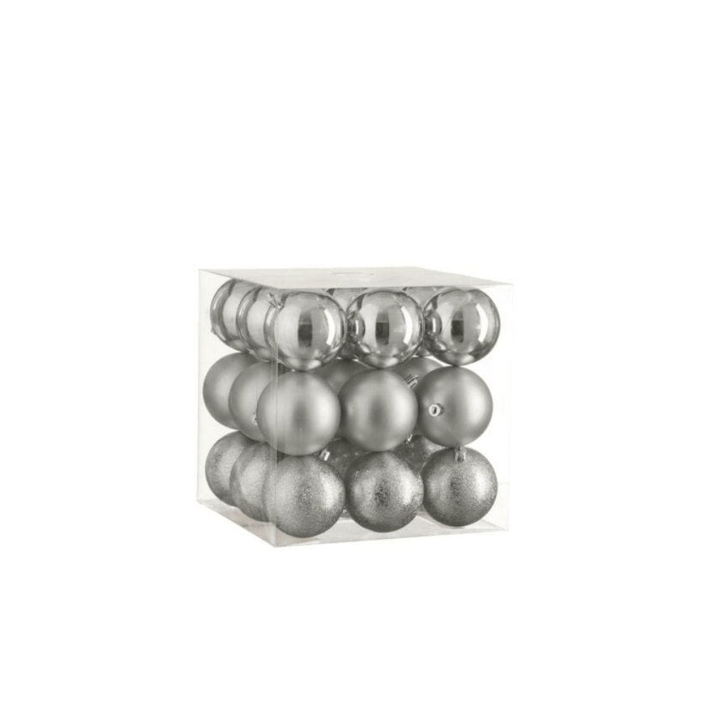 Alpha 55 Argenté Set de 27 boules de Noël incassables