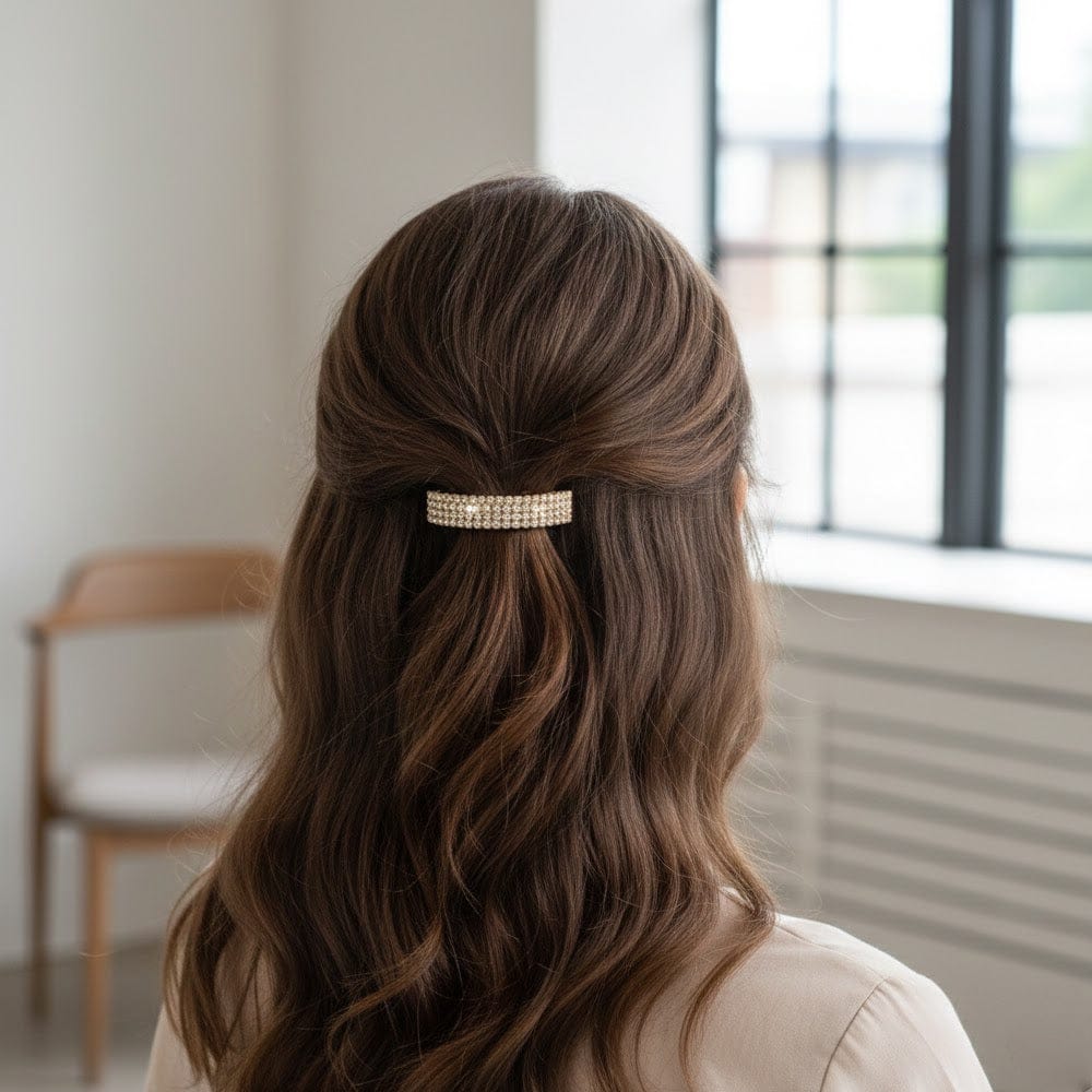 Alpha 55 Barrette strass bague – Bijou cheveux élégant