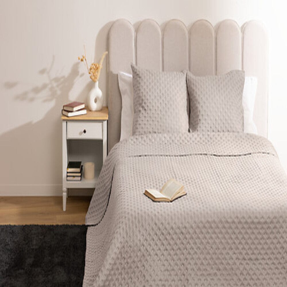 Alpha 55 Beige Dessus de lit "Kalia" avec 2 taies d'oreiller