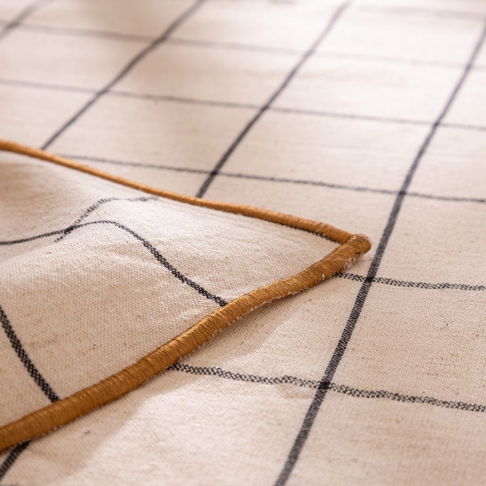 Alpha 55 Beige Nappe à carreaux en coton "Helu"