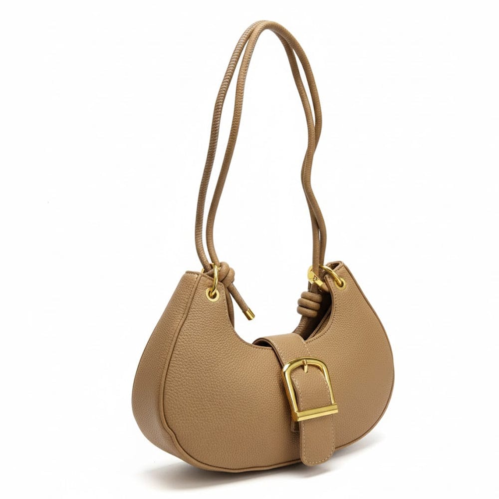 Alpha 55 Beige Sac à Main Croissant – Silhouette Moderne