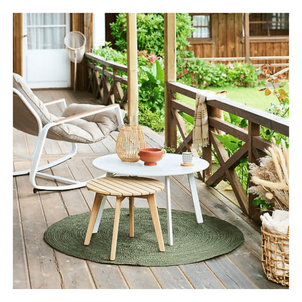 Alpha 55 Beige Table basse d’appoint Olvinia acacia naturel
