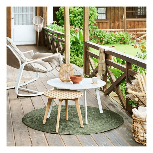 Alpha 55 Beige Table basse d’appoint Olvinia acacia naturel