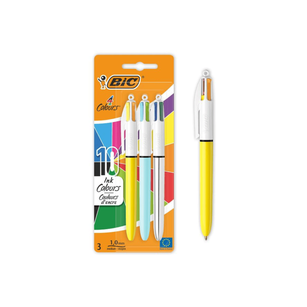 Alpha 55 BIC 4 Colours x3 Shine Fun Sun Stylos Bille