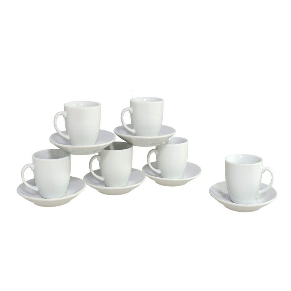 Alpha 55 Blanc Coffret de 6 tasses avec sous-tasses