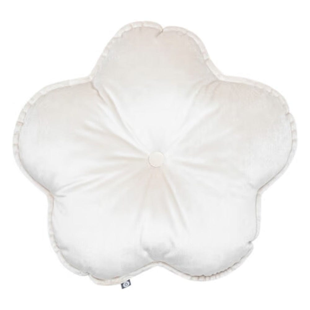 Alpha 55 Blanc Coussin fleur en velours