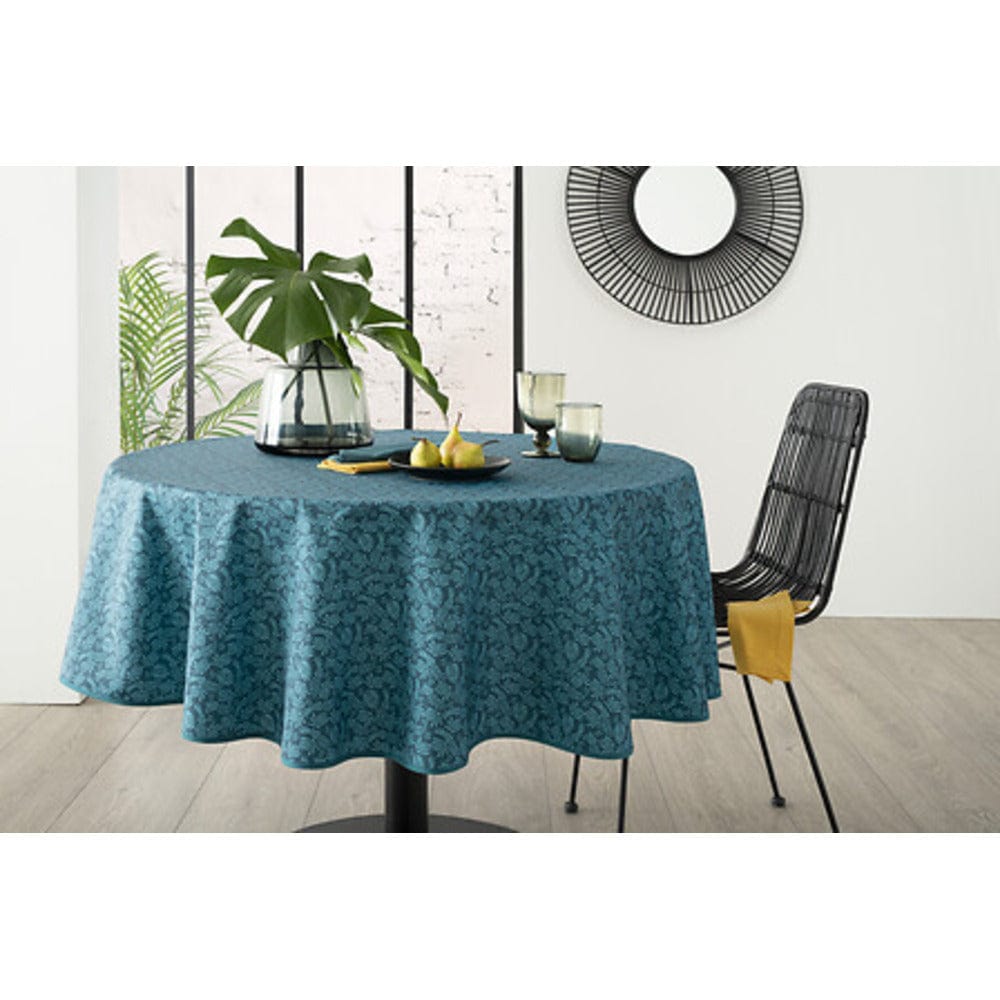 Alpha 55 Bleu Canard Nappe ronde antitache imprimée