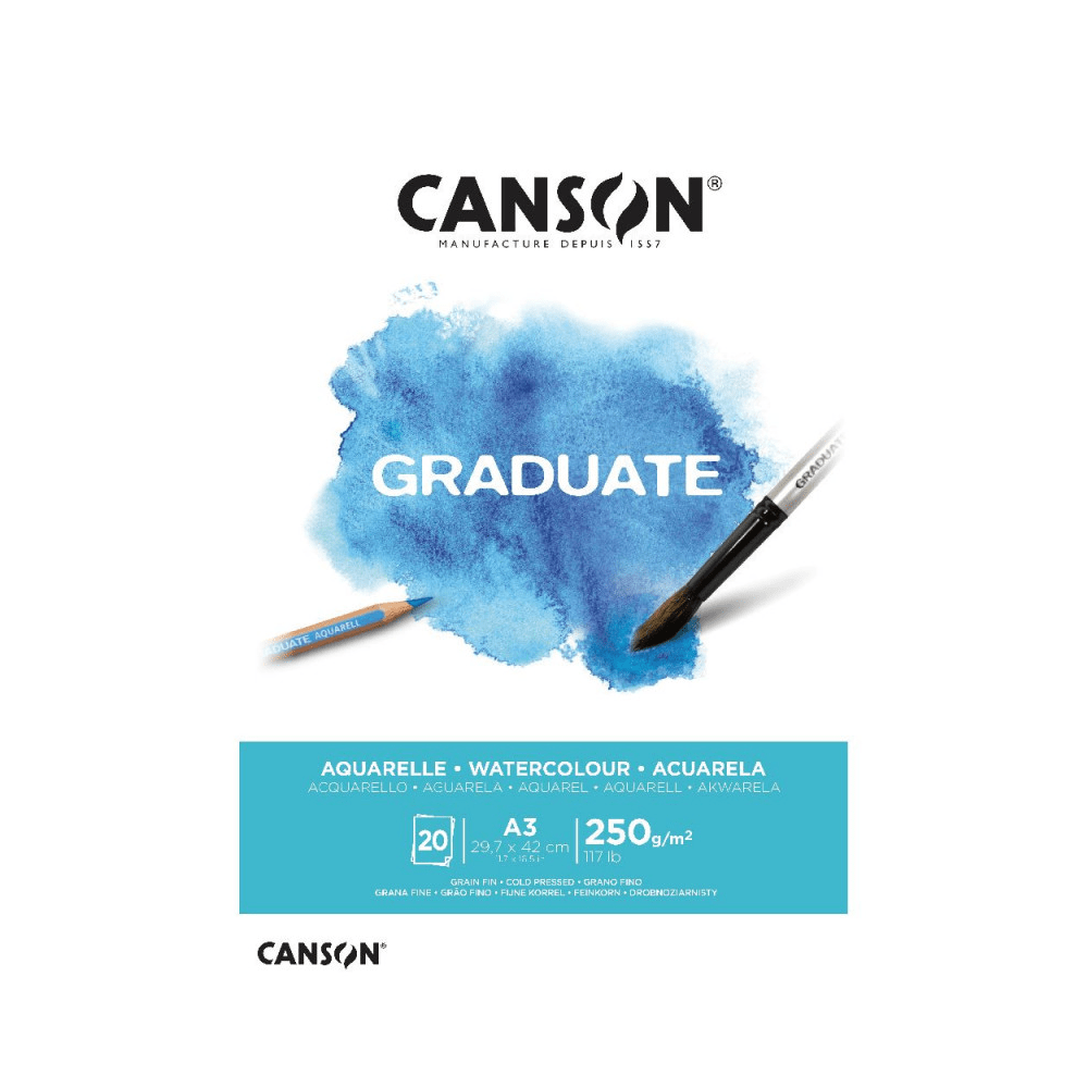 Alpha 55 Bloc dessin canson graduate aquarelle 20 feuilles A3
