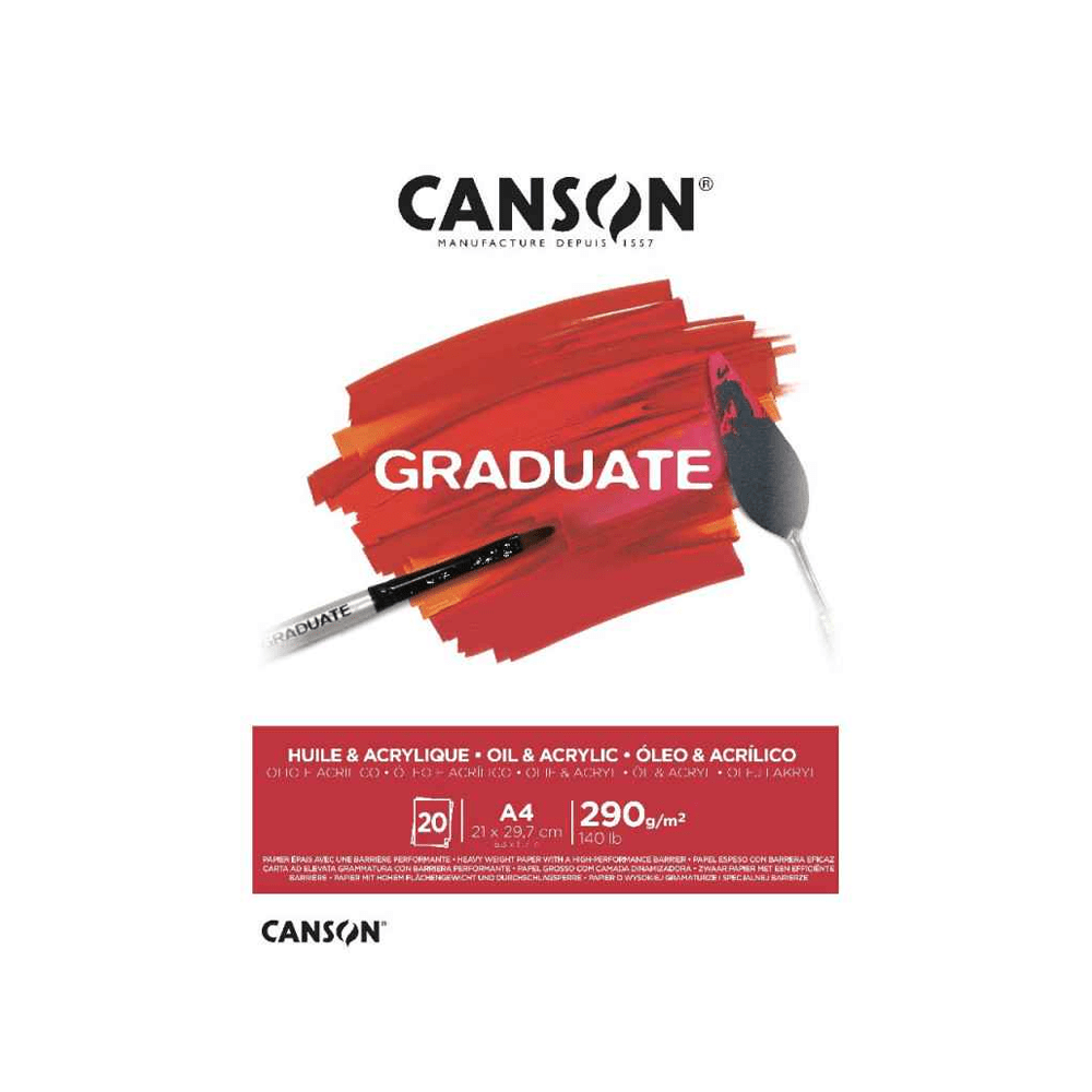 Alpha 55 Bloc dessin canson graduate oil & acry 20 feuilles A4