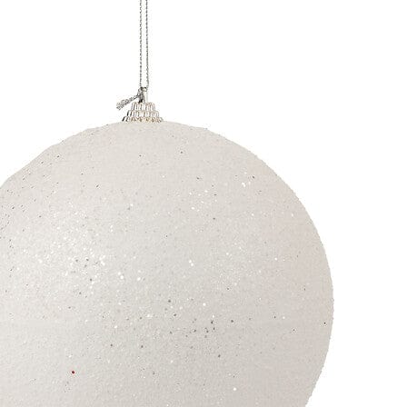 Alpha 55 Boule Blanc Boule de Noël à paillettes