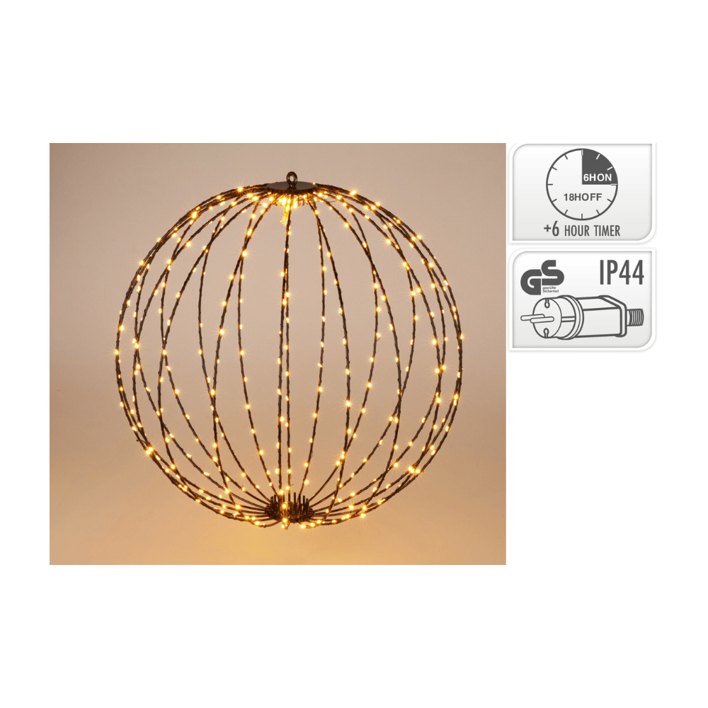Alpha 55 Boule Sphère en Métal 320 LED Blanc Chaud – Déco Lumineuse