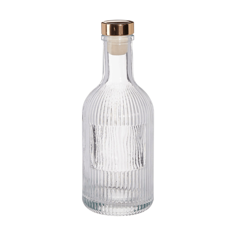 Alpha 55 Bouteille en Verre Rayé avec Bouchon Or