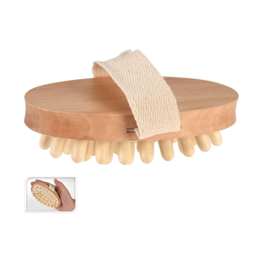 Alpha 55 Brosse de Massage en Bois avec Sangle