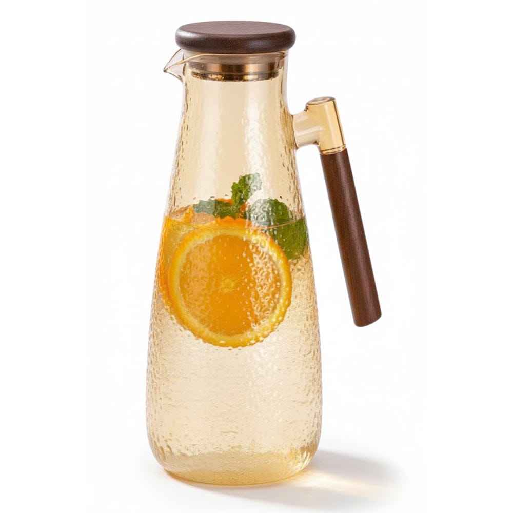 Alpha 55 Carafe Martelée 1,8L - Couvercle et Poignée en Bambou