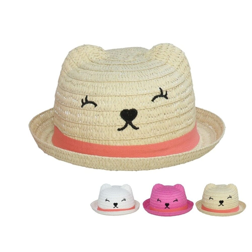 Alpha 55 Chapeau paille enfant oreilles mignonnes