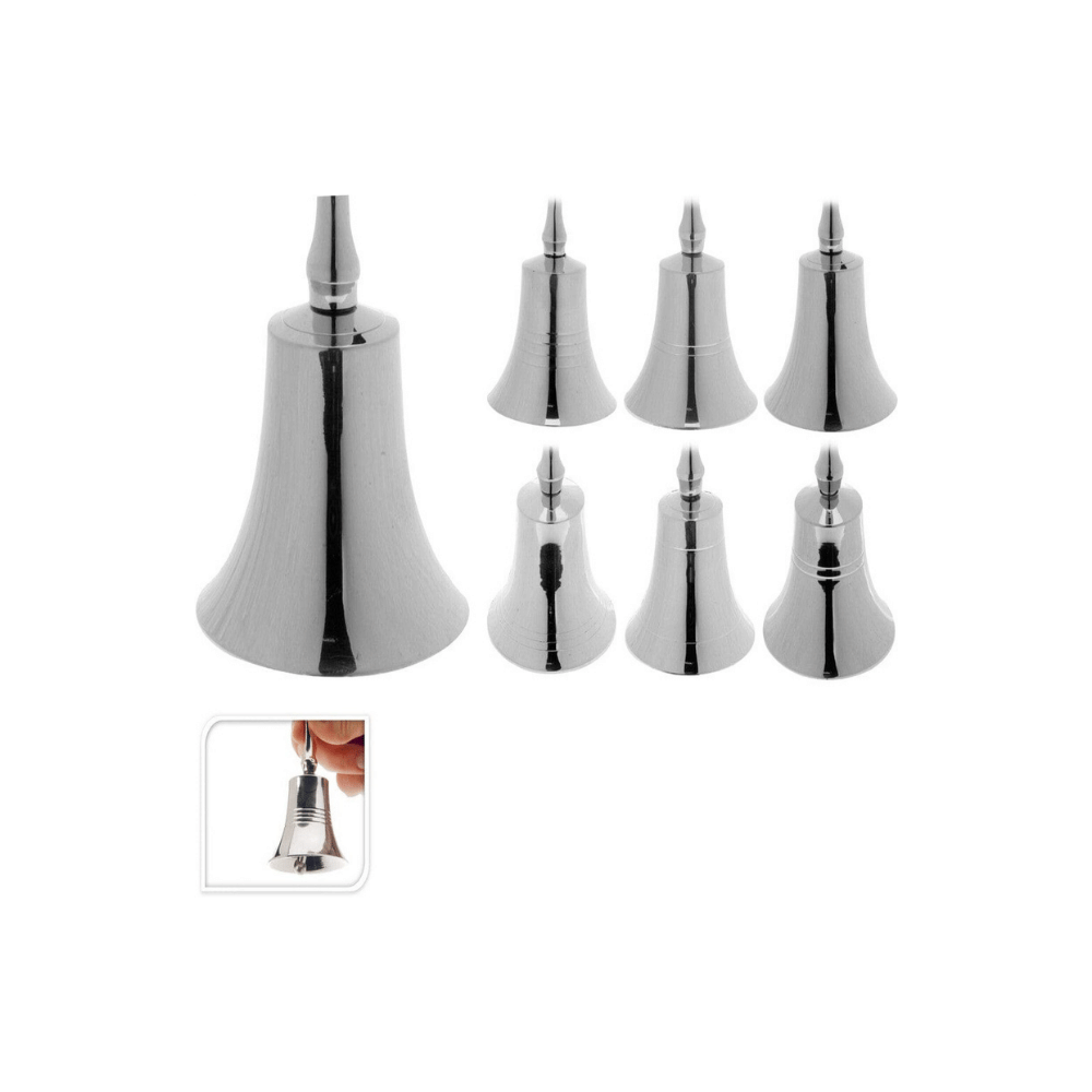 Cloche clochette de table argent massif Minerve feuillage 118,61gr XIXème