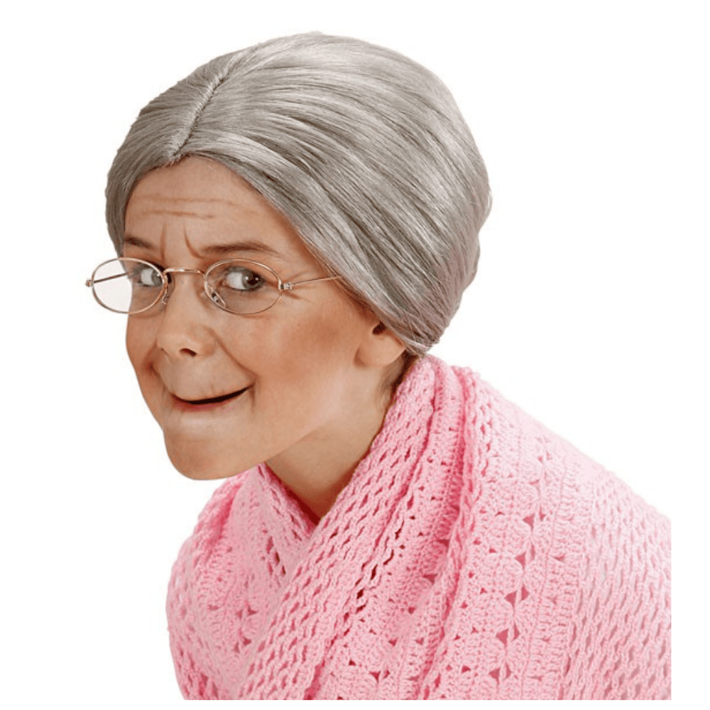 Alpha 55 coiffe Perruque Grand-Mère Chignon Enfant Grise – Déguisement