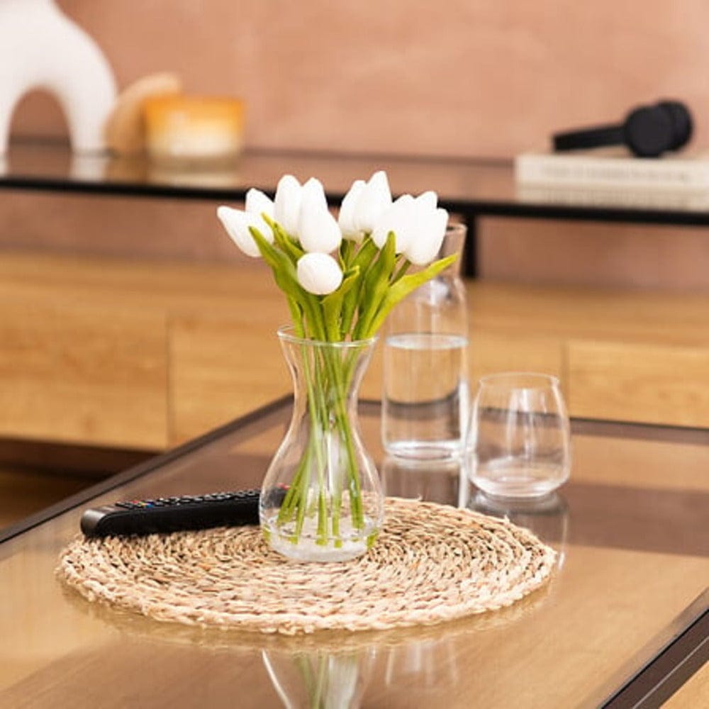 Alpha 55 Composition tulipes avec vase en verre "Hector"