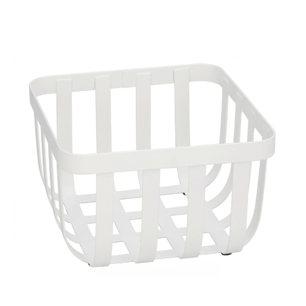 Alpha 55 Corbeille à fruits en métal carré blanc – Design