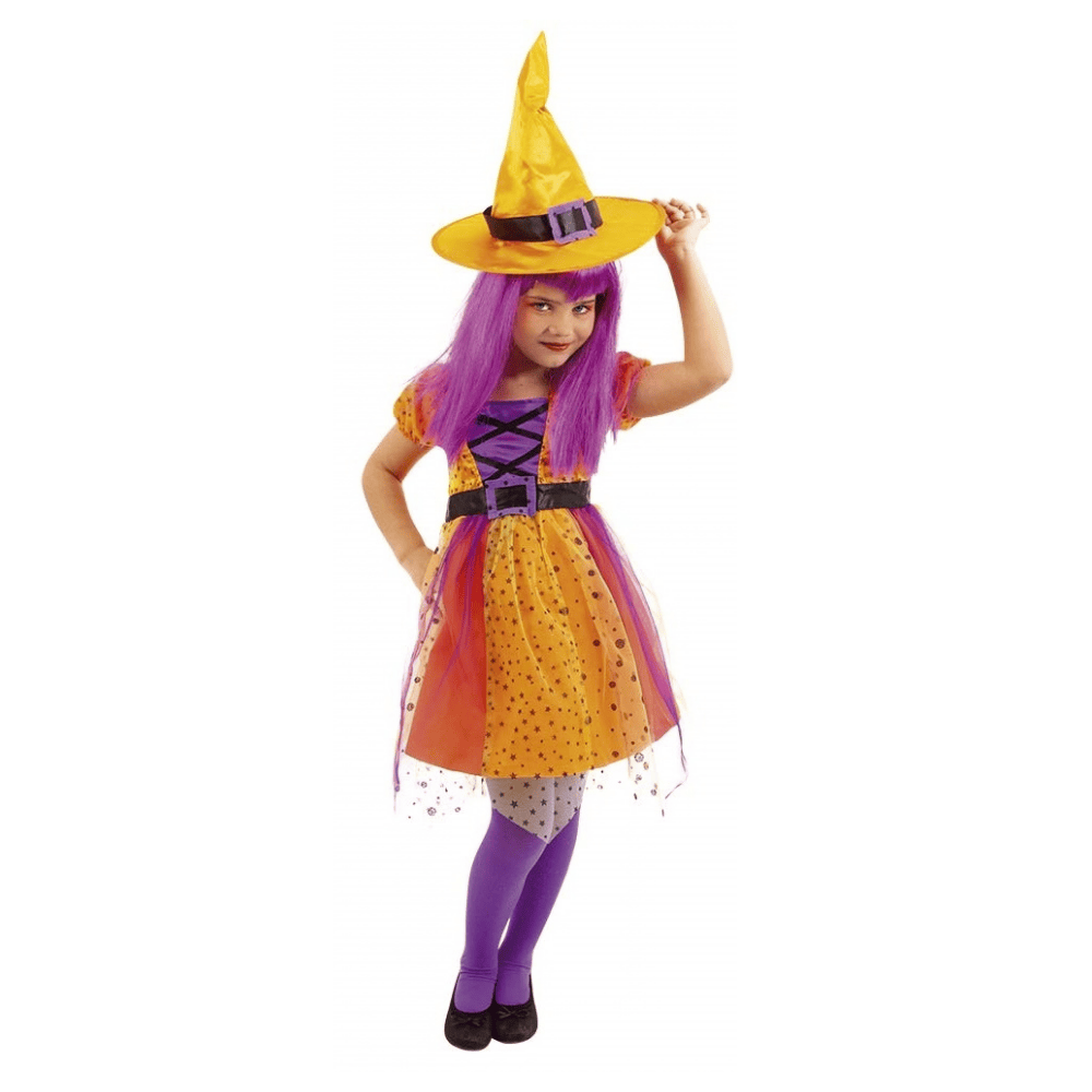Alpha 55 Costume Sorcière Star Orange Fille – Déguisement Halloween