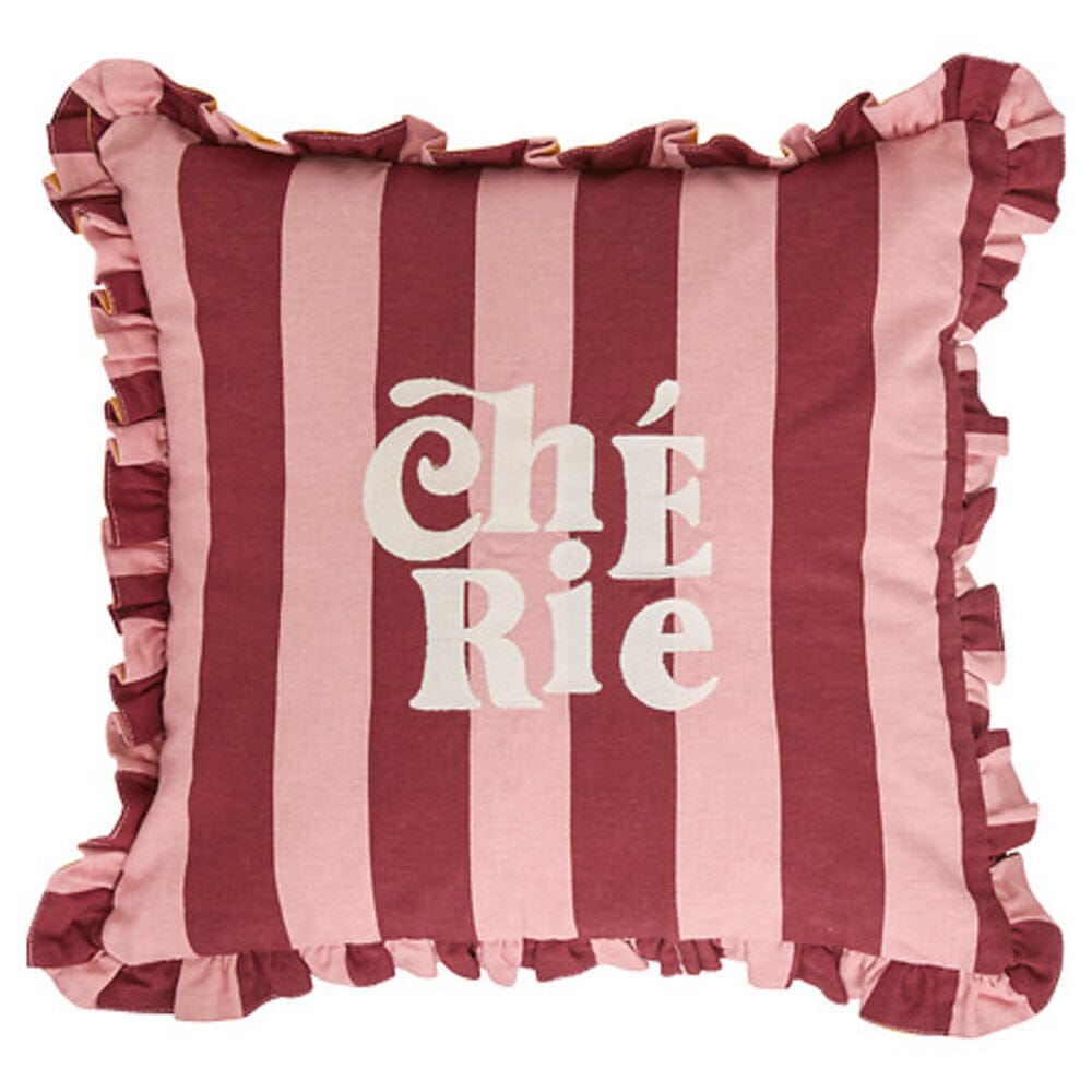 Alpha 55 Coussin à volants Chéri en coton rouge