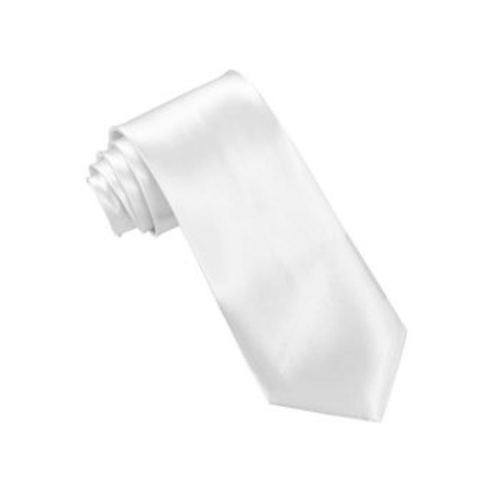 Alpha 55 Cravate Adulte Satin Blanc – Accessoire Élégant