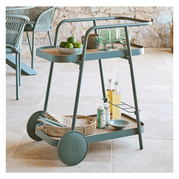 Alpha 55 Desserte Easiness en aluminium laurier avec roues