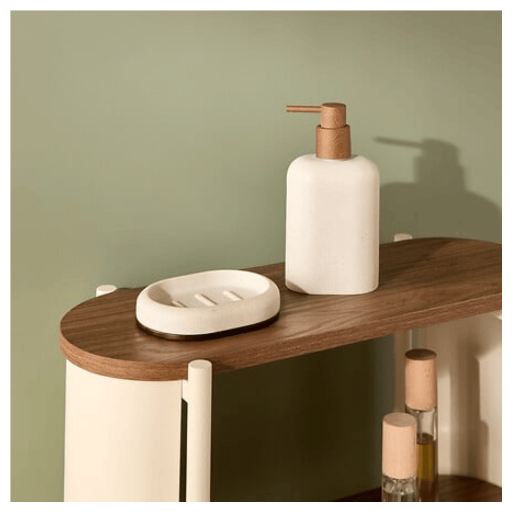 Alpha 55 Distributeur à Savon Argiléo en Résine Beige