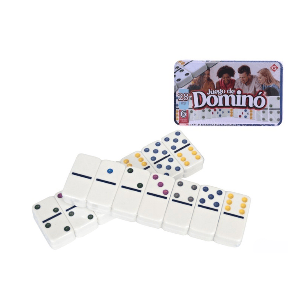 Alpha 55 Dominos boîte en métal – Jeu classique portable