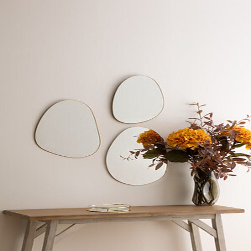 Alpha 55 Doré Lot de 3 miroirs organiques "Lida"