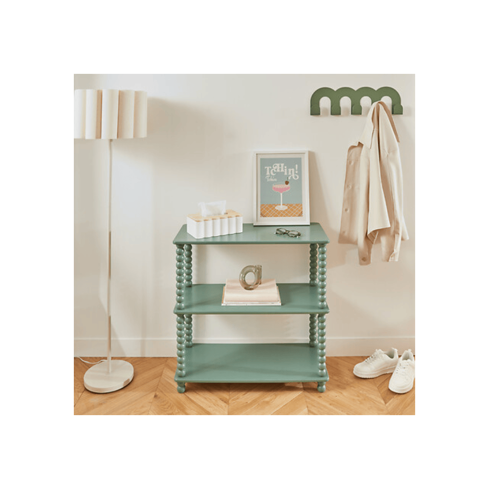 Alpha 55 Étagère 3 niveaux Chamlo vert olive – Rangement déco