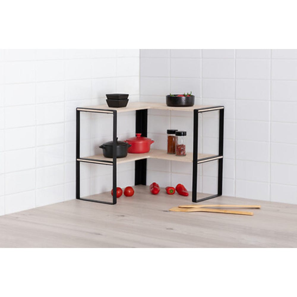 Alpha 55 Étagère d'angle 2 niveaux en métal