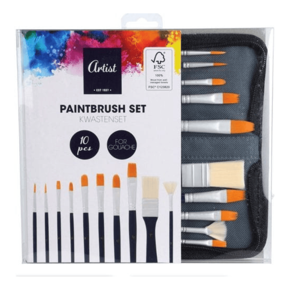 Alpha 55 Étui de 10 Pinceaux Longs pour Peinture