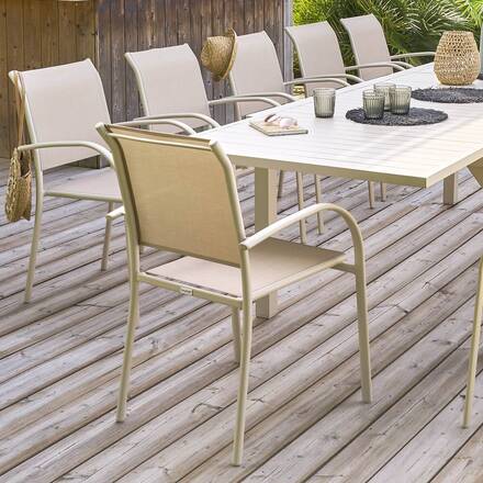 Alpha 55 Fauteuil de jardin empilable en aluminium Piazza 88 cm