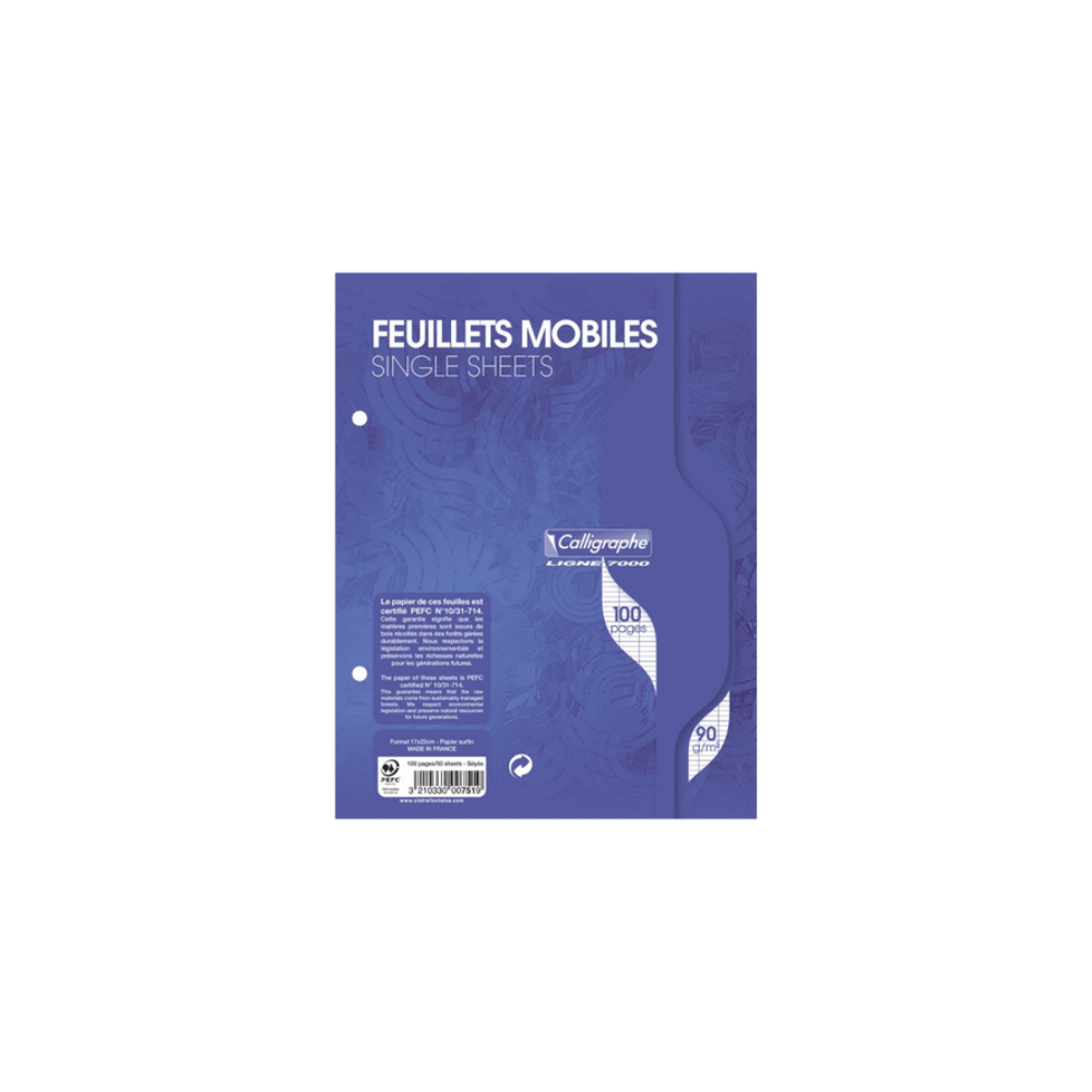 Alpha 55 Feuillets Mobiles Calligraphe 7000 17x22 100 Pages