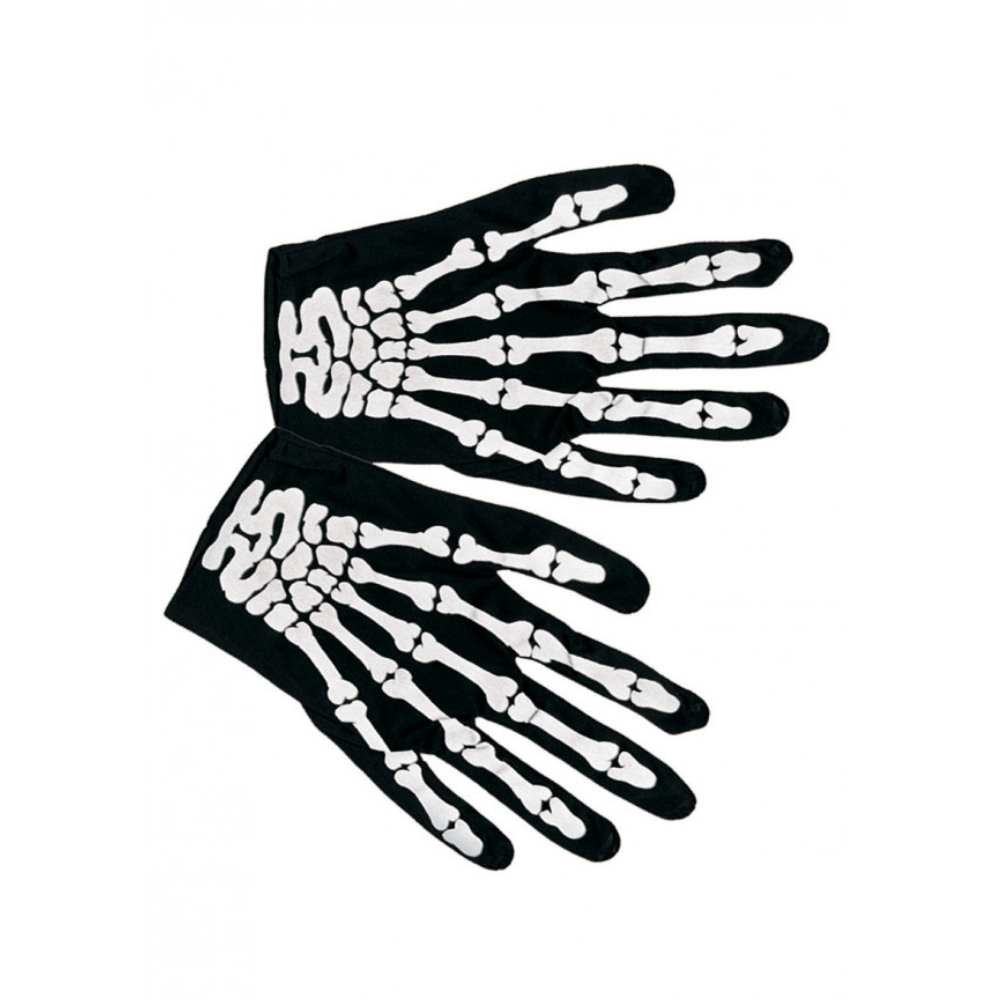 Alpha 55 gant Noir Gants Courts Adulte Squelette – Accessoire Halloween