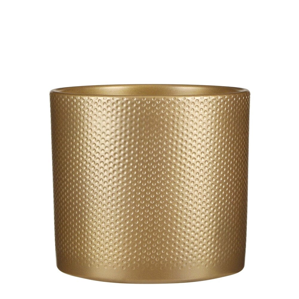 Alpha 55 Grand Pot Rond en Céramique Relief ERA Doré – Chic & Moderne