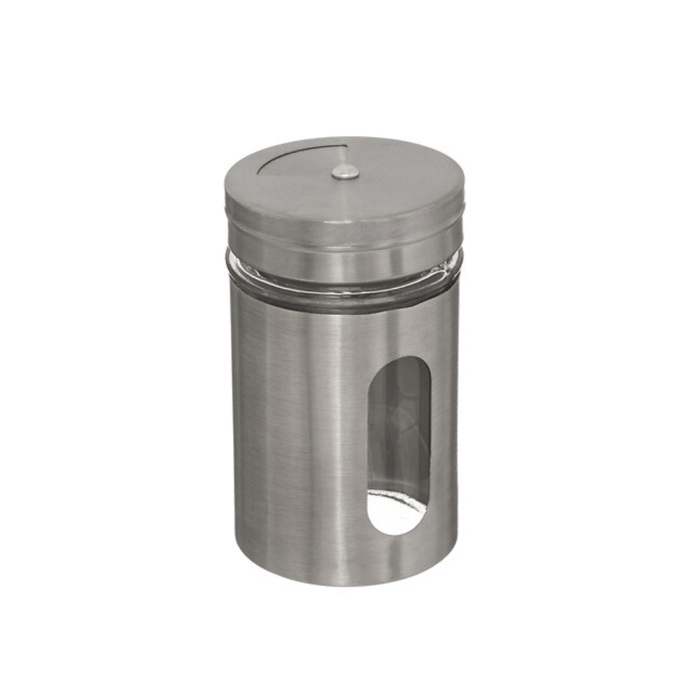 Alpha 55 Gris Rack 5 pots à épices en verre avec support en inox