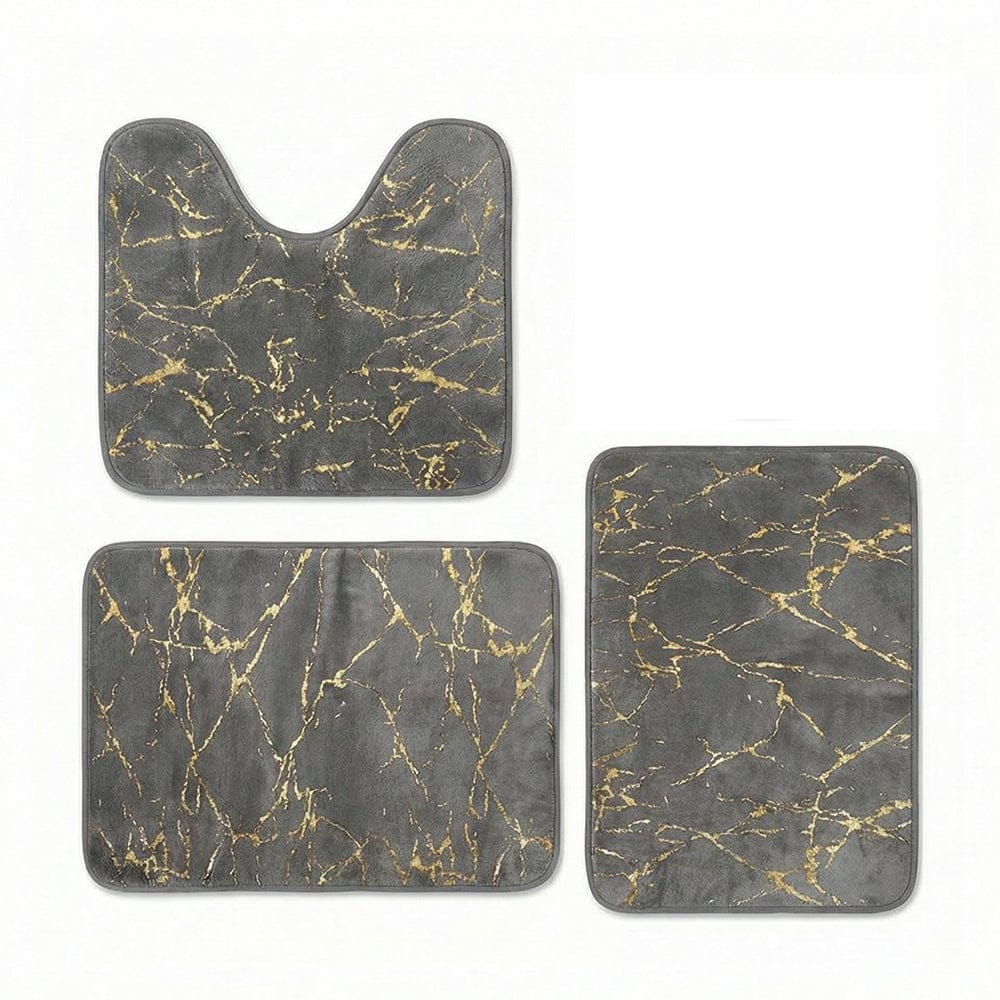 Alpha 55 Gris Set de 6 accessoires avec 3 tapis de salle de bain