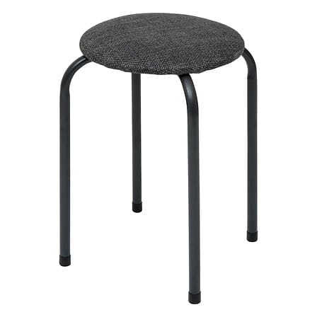 Alpha 55 Gris Tabouret en métal et assise polyester chiné – Moderne