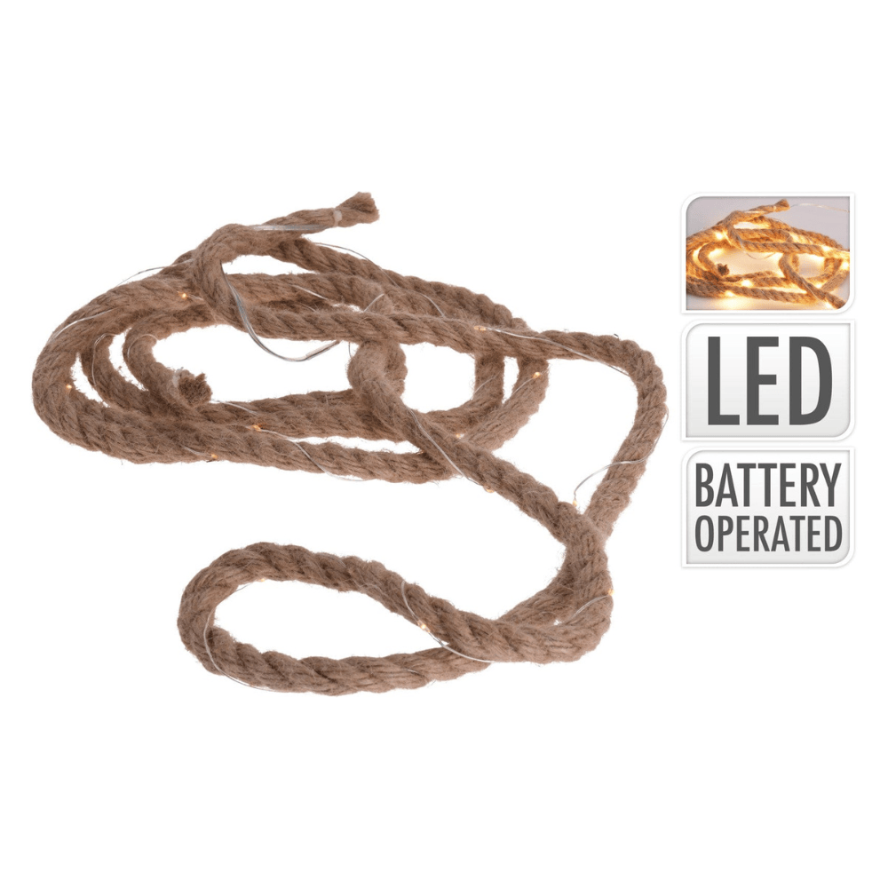 Alpha 55 Guirlande corde 30 LED 3 m blanc chaud décorative