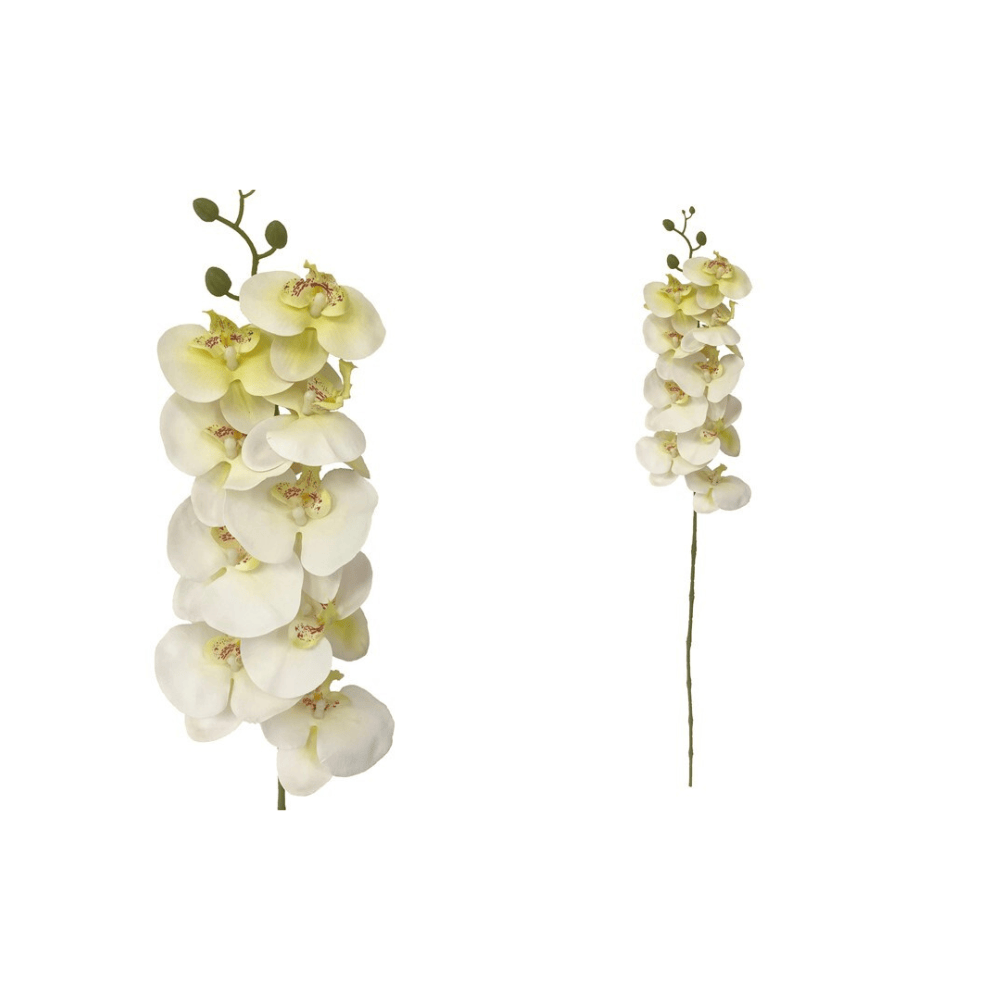 Alpha 55 Ivoire Tige de 9 orchidées Real Touch décorative