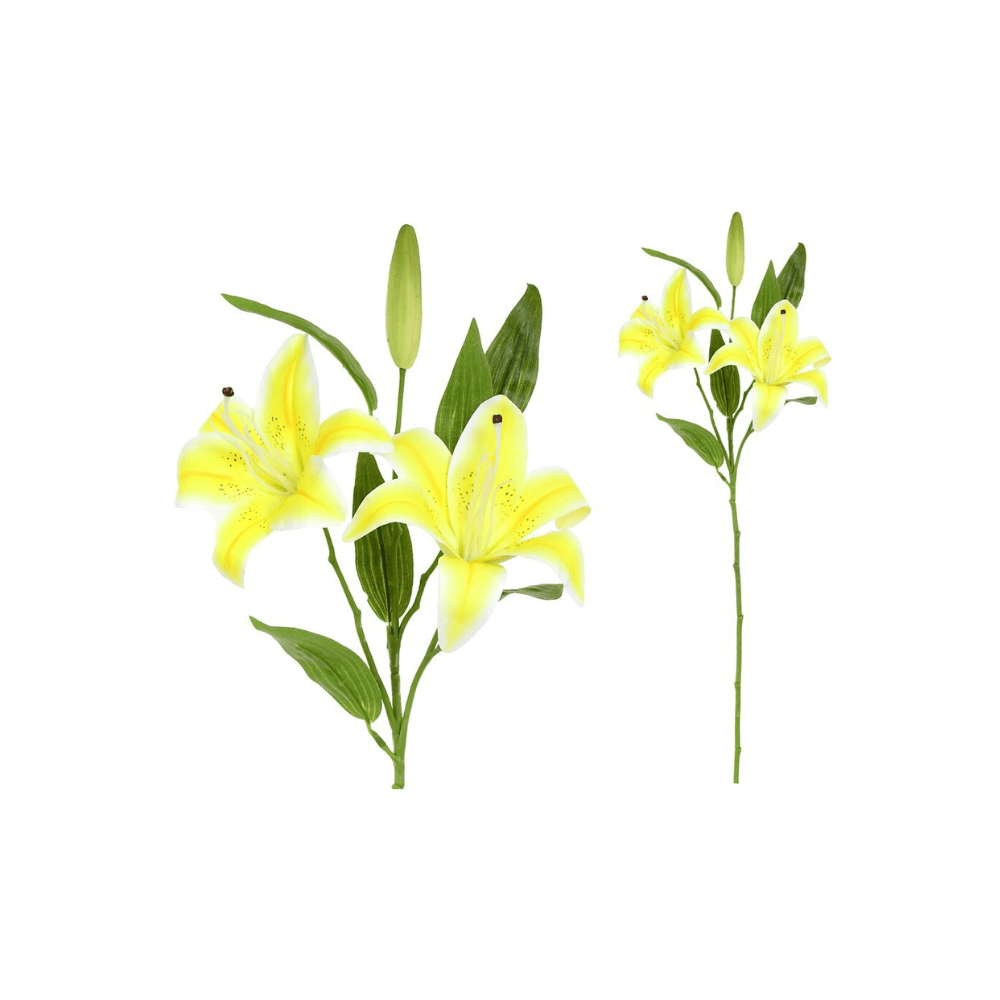 Alpha 55 Jaune Tige de 3 lilium Real Touch décorative