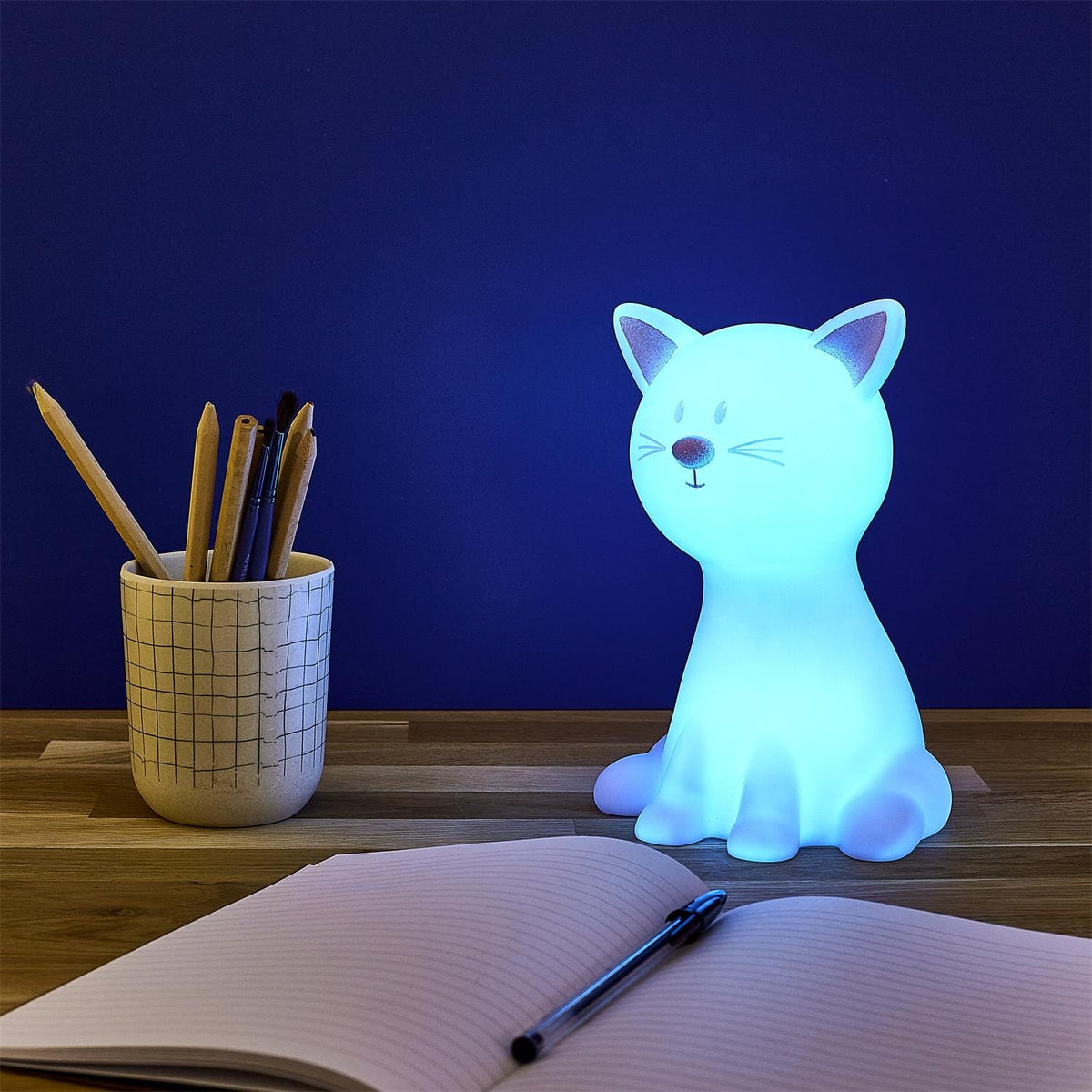 Lampe veilleuse LED chat rose