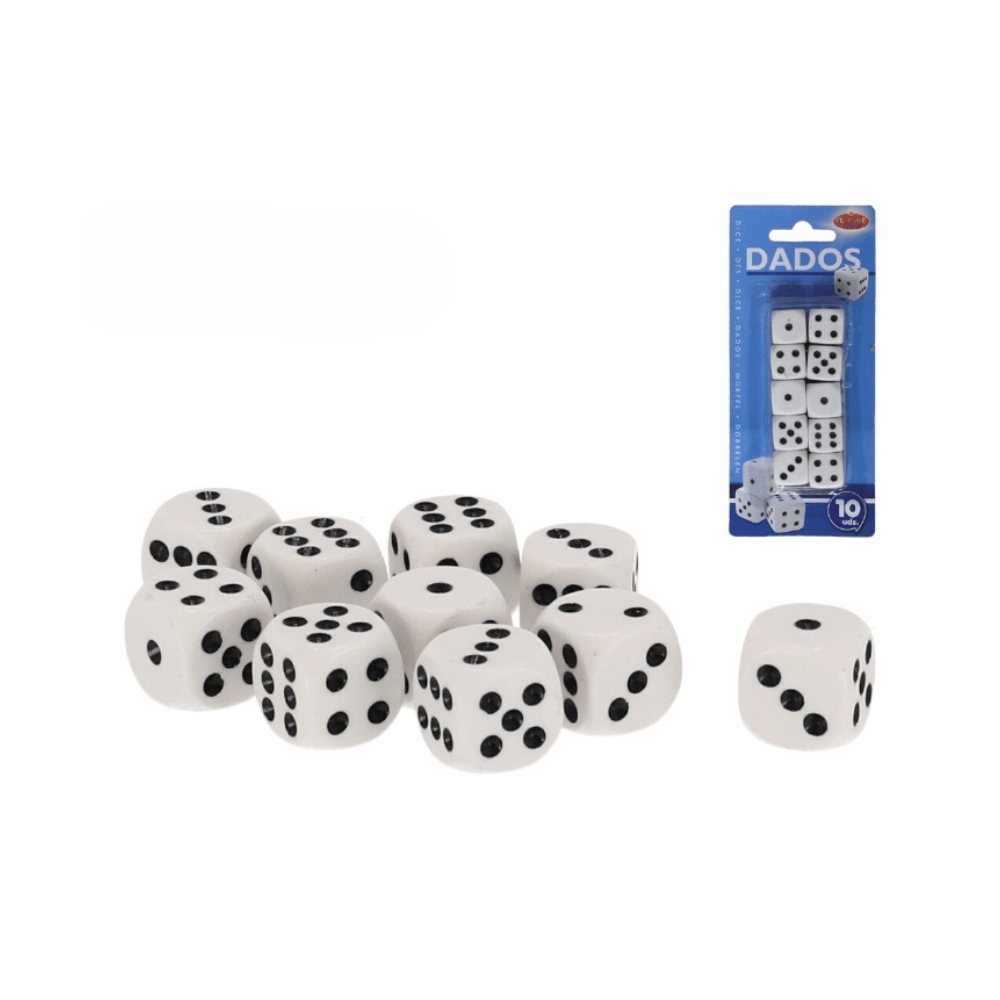Alpha 55 Lot de 10 dés blancs – Jeu de société