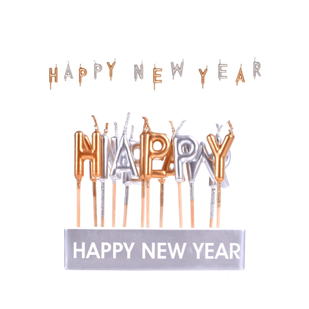 Alpha 55 Lot de 12 bougies Happy New Year
