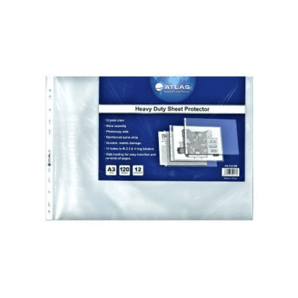 Alpha 55 Lot de 12 Pochettes Perforées A3 Atlas 120 Microns