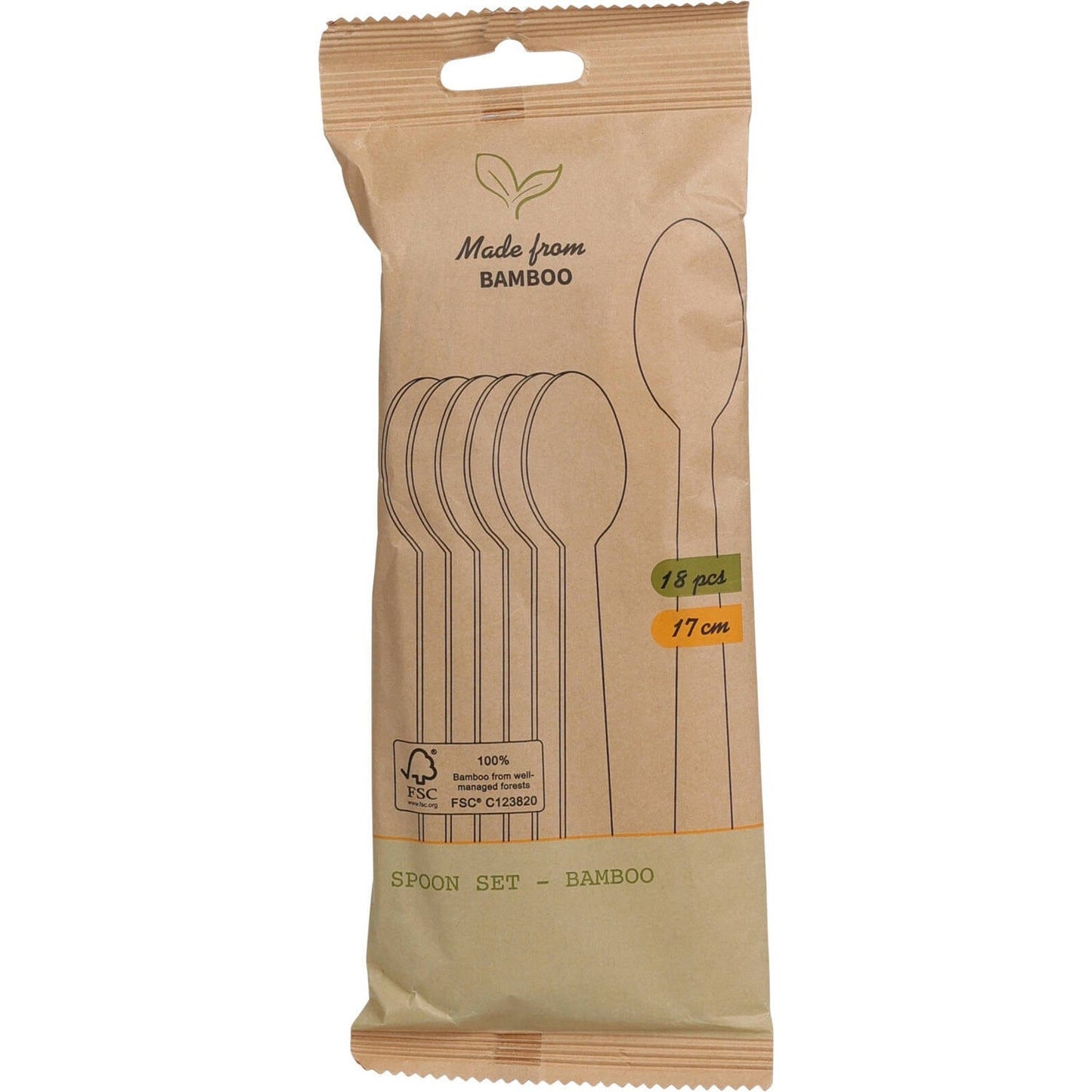 Alpha 55 Lot de 18 cuillère jetables en bambou