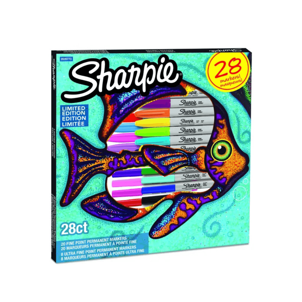 Alpha 55 Lot de 28 Marqueurs Sharpie Couleurs Poisson
